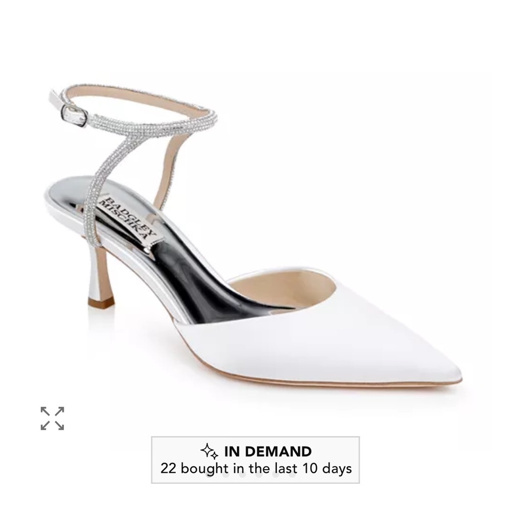 Badgley Mischka Silver and White Heels